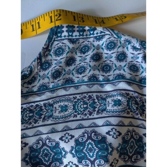 Teenbell Sleeveless‎ Top Blouse Elastic Waist Blue Size Medium - Picture 6 of 10